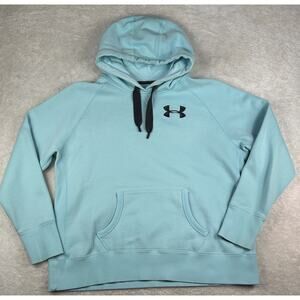 Under Armour Hoodie Women's Sz XL Blue UA Coldgear Charged Cotton Storm Loose